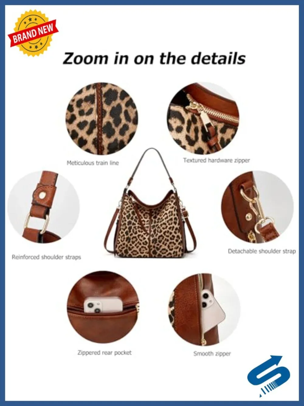 Cow Print PU Leather 3 Piece Tote Handbag Set with Wallet and Crossbody for